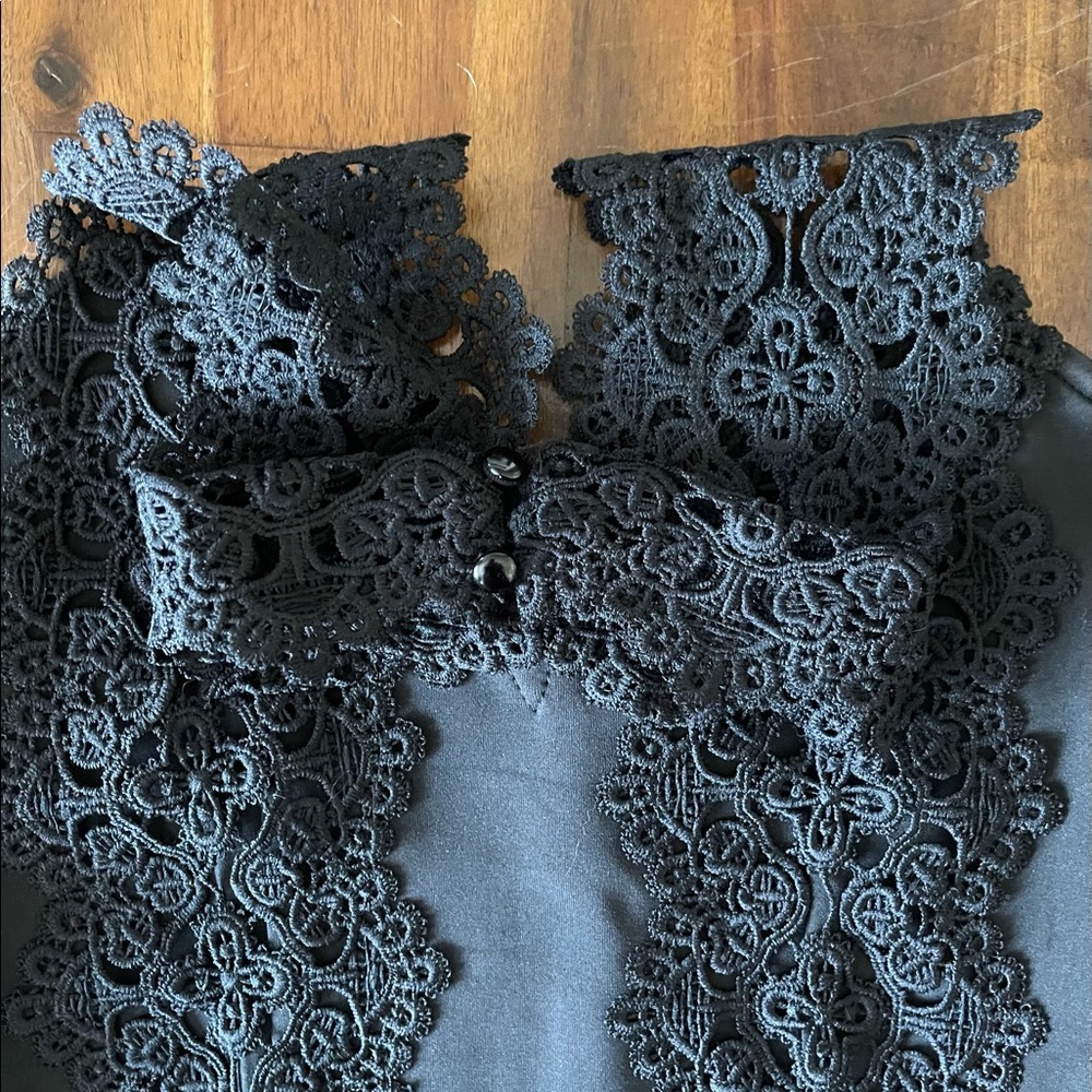 Charlotte Russe Black Bodysuit One Piece Lace Halter Neck Women's Size S - Picture 10 of 10